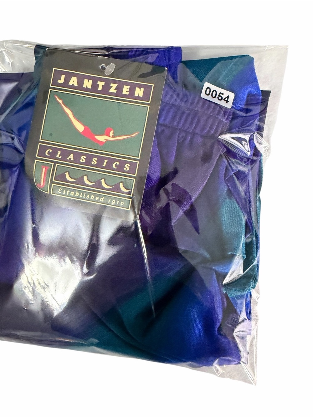 JANTZEN CLASSICS Swim Vintage Blue & Teal Diagonal Stripe Athletic / Swim Skirt - Picture 11 of 11